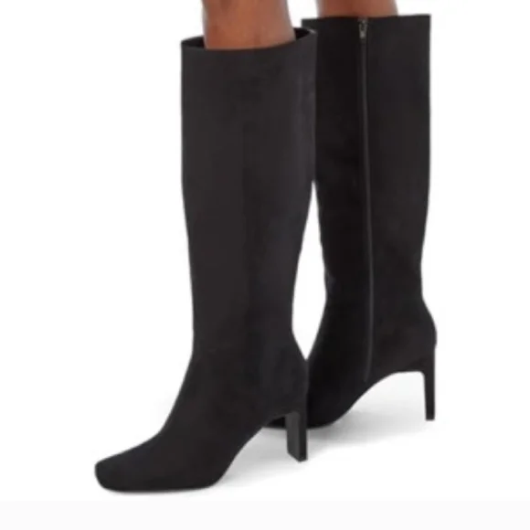 NWOB JustFab Evelyn Heeled Boot (Size 9.5) Mid-Calf Faux Suede Boot - Picture 2 of 12